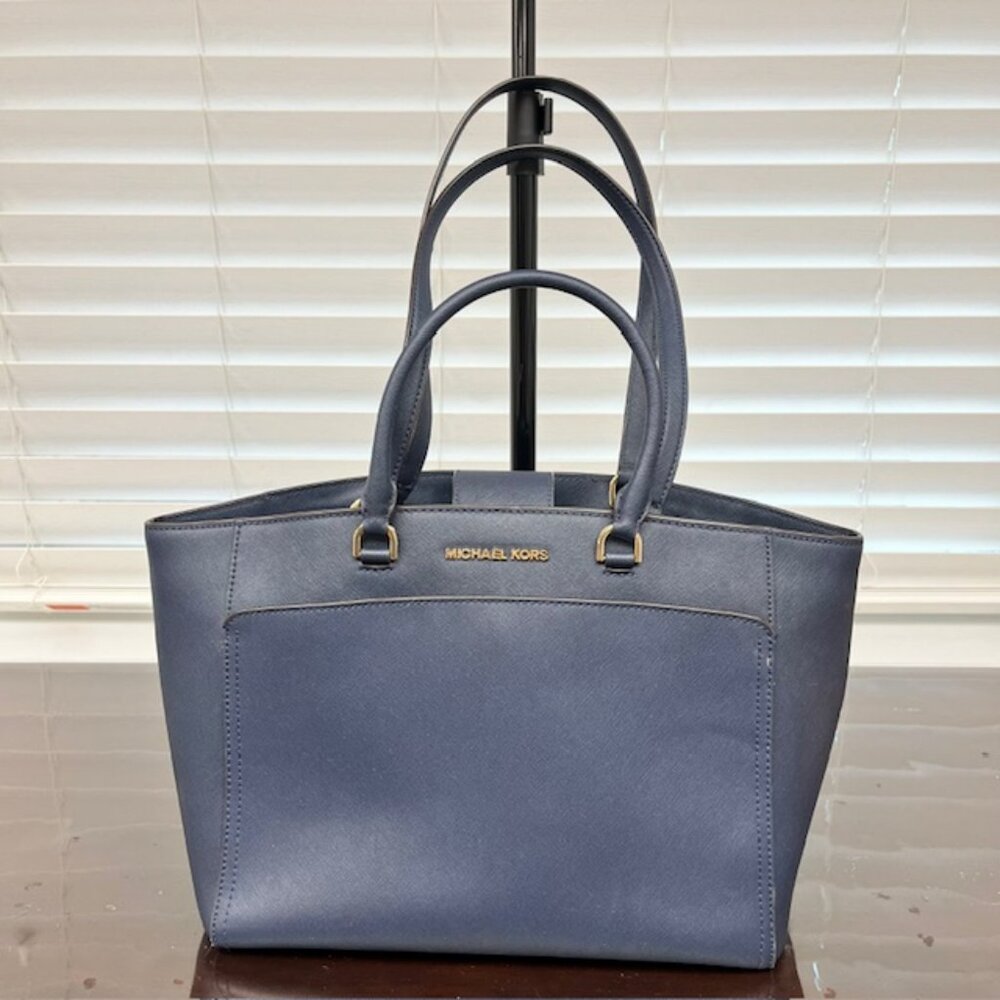 Navy Michael Kors Emmy Large Tote Bag